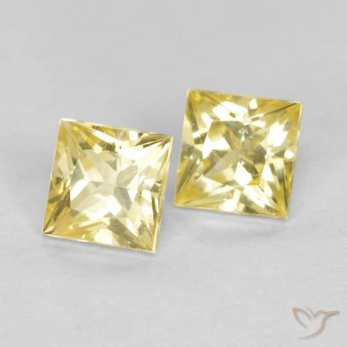 0.51 ct natürliche Toskana Gelb Saphir-Edelsteine, Quadrat, VS