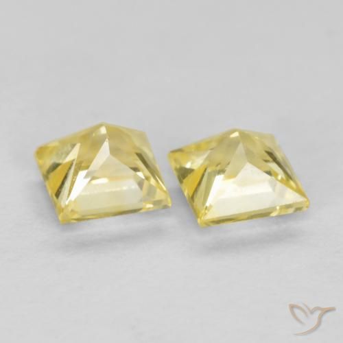 0.51 ct natürliche Toskana Gelb Saphir-Edelsteine, Quadrat, VS