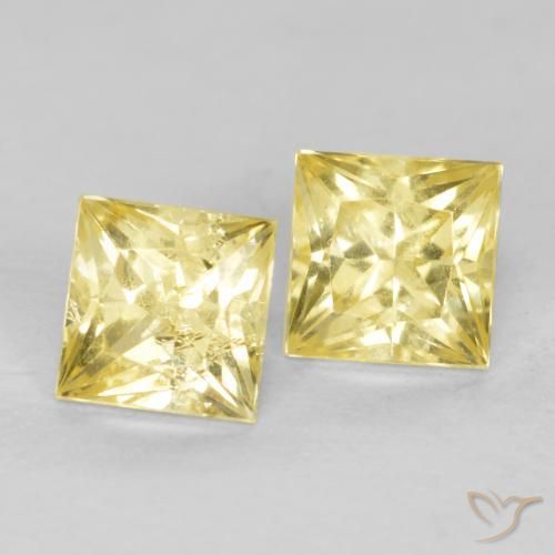 0.70 ct natürliche Mittelhelles Gelb Saphir-Edelsteine, Quadrat, VS