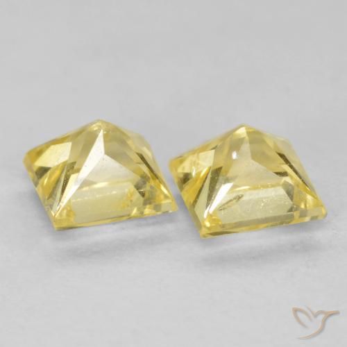 0.70 ct natürliche Mittelhelles Gelb Saphir-Edelsteine, Quadrat, VS