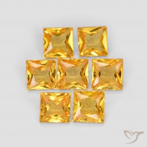 2.10 ct natürliche gold-orange Saphir-Edelsteine, Quadrat, VS