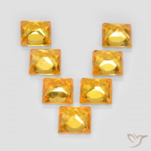 2.10 ct natürliche gold-orange Saphir-Edelsteine, Quadrat, VS