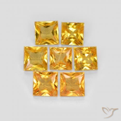 2.26 ct natürliche Dunkelgolden Saphir-Edelsteine, Quadrat, VS