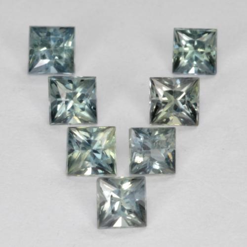 1,05 ct natürliche grünlich-blau Saphir-Edelsteine, Quadrat, VS