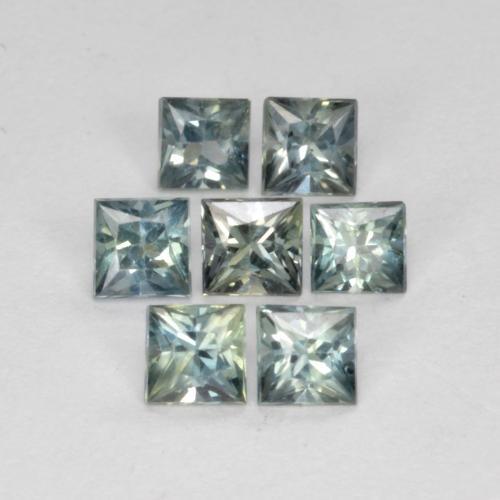 1,05 ct natürliche grünlich-blau Saphir-Edelsteine, Quadrat, VS