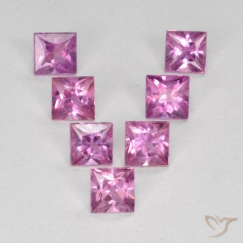 0.98ctw Natürlicher Königslila Rosa Saphir, Quadrat, VS