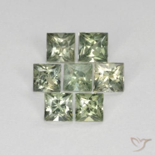 1.19 ct natürliche Helles Salbeigrün Saphir-Edelsteine, Quadrat, VS