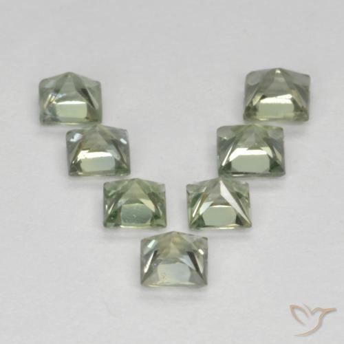 1.19 ct natürliche Helles Salbeigrün Saphir-Edelsteine, Quadrat, VS