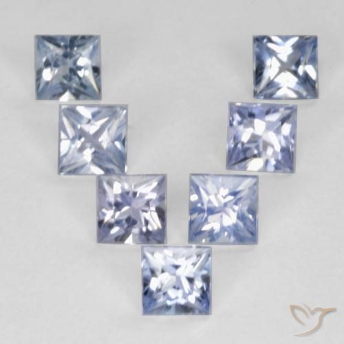 1.04ctw Natürlicher Hellviolettes Blau Saphir, Quadrat, VS