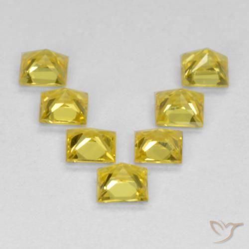 0.91 ct natürliche Gelb Saphir-Edelsteine, Quadrat, VS