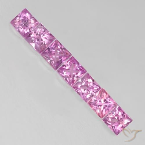 0.64ctw Natürlicher Königslila Rosa Saphir, Quadrat, VS
