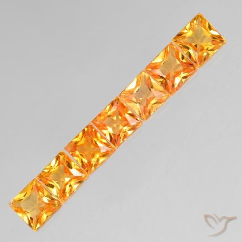 2.20ctw Natürlicher Honig-orange Saphir, Quadrat, VS