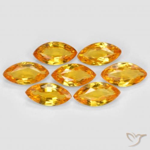 1.23 ct natürliche Tiefes Orange-Gold Saphir-Edelsteine, Marquise, VS