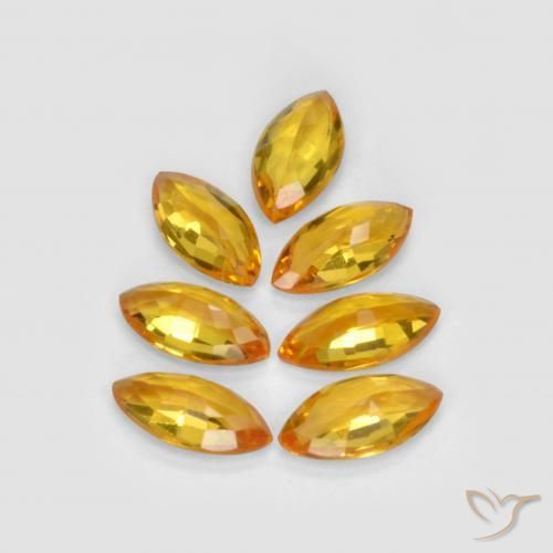 1.23 ct natürliche Tiefes Orange-Gold Saphir-Edelsteine, Marquise, VS
