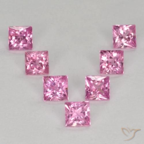 0.61ctw Natürlicher Sehr helles Royal Purple Pink Saphir, Quadrat, VS