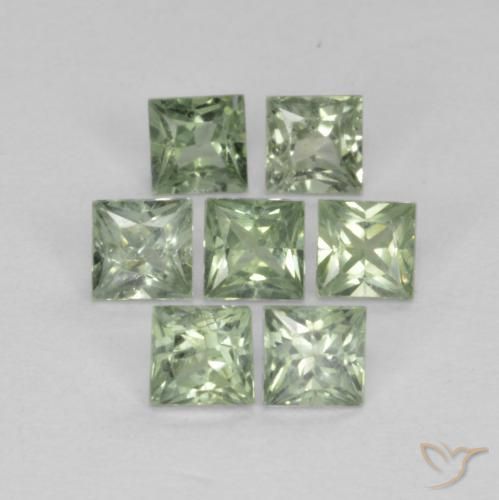1.02 ct natürliche Helles Salbeigrün Saphir-Edelsteine, Quadrat, VS