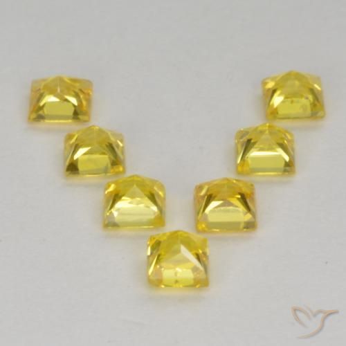 1.03 ct natürliche Mittelhelles Gelb Saphir-Edelsteine, Quadrat, VS