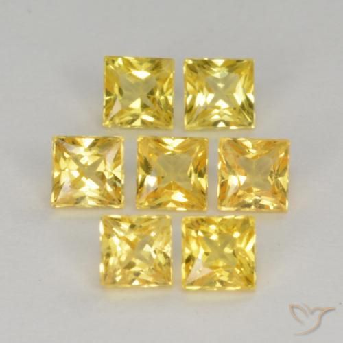 1.43 ct natürliche Mittelgelb Saphir-Edelsteine, Quadrat, VS