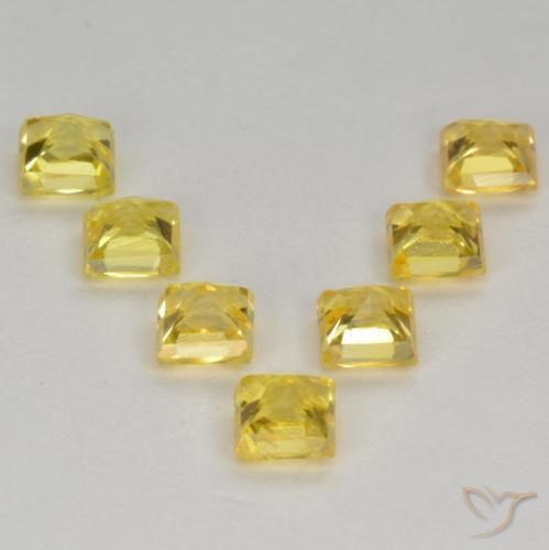 1.43 ct natürliche Mittelgelb Saphir-Edelsteine, Quadrat, VS
