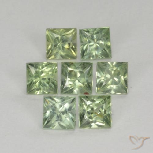 1.59 ct natürliche Helles Salbeigrün Saphir-Edelsteine, Quadrat, VS