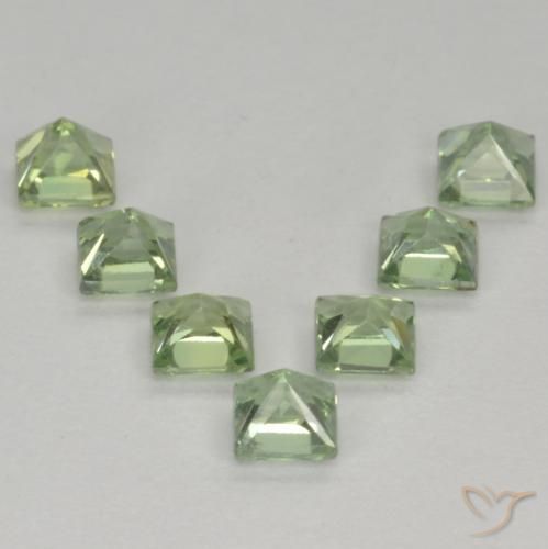 1.59 ct natürliche Helles Salbeigrün Saphir-Edelsteine, Quadrat, VS