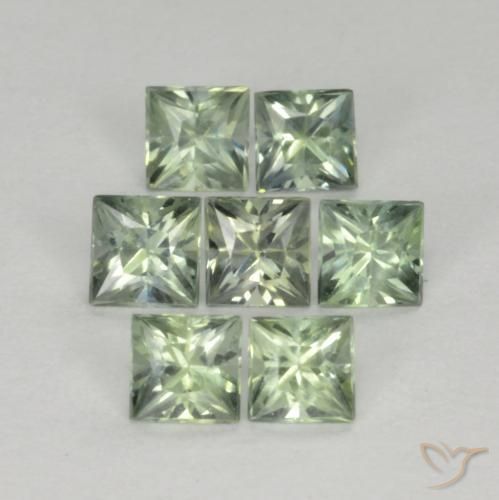 1.15 ct natürliche hellgrün Saphir-Edelsteine, Quadrat, VS