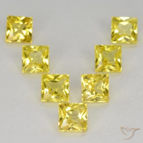1.68ctw Natürlicher Gelb Saphir, Quadrat, VS