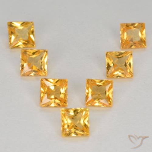 1.44ctw Natürlicher Tiefes Goldorange Saphir, Quadrat, VS