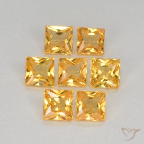 1.44 ct natürliche Tiefes Goldorange Saphir-Edelsteine, Quadrat, VS