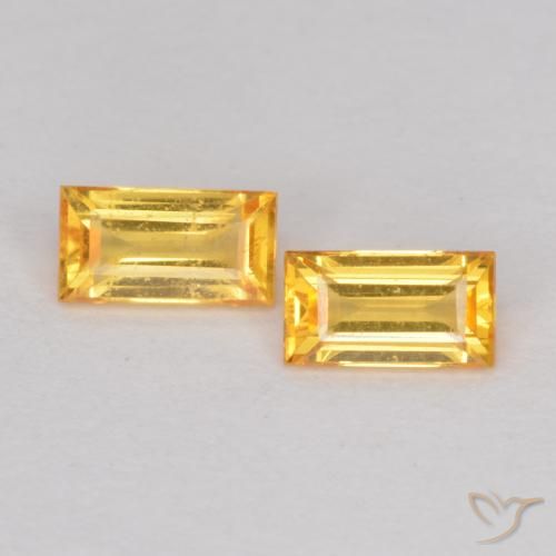 0.50ctw Natürlicher Helles Gold Saphir, Baguette, VS