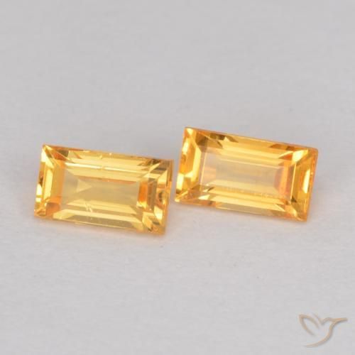 0.51 ct natürliche Mittelorange Saphir-Edelsteine, Baguette, VS