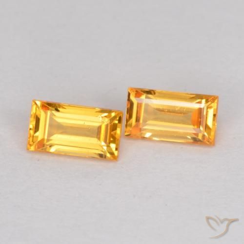 0.49 ct natürliche Orange-Gold Saphir-Edelsteine, Baguette, VS