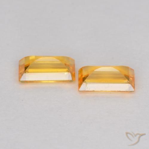 0.49 ct natürliche Orange-Gold Saphir-Edelsteine, Baguette, VS