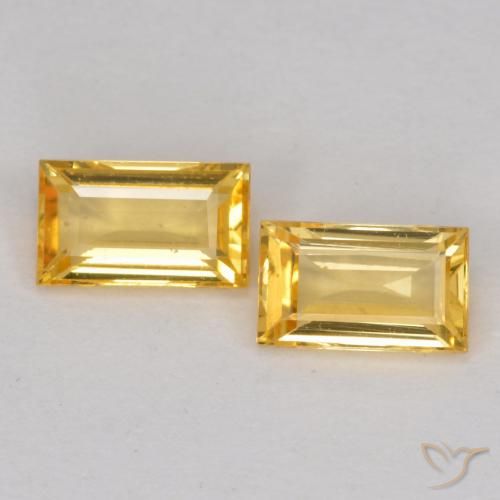 0.68ctw Natürlicher Golden Saphir, Baguette, VS, Photo A