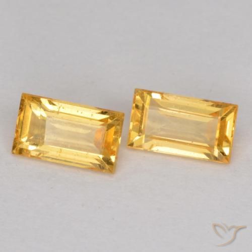 0.75 ct natürliche Mittleres Gold Saphir-Edelsteine, Baguette, VS