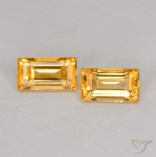 0.54ctw Natürlicher Mittel-Dunkelgold Saphir, Baguette, VS