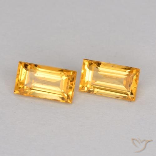 0.54 ct natürliche Mittel-Dunkelgold Saphir-Edelsteine, Baguette, VS