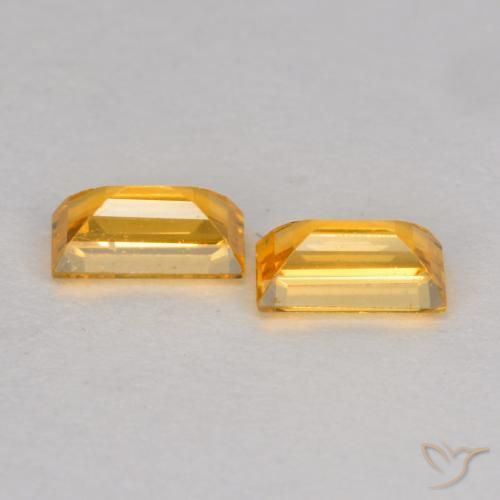 0.54 ct natürliche Mittel-Dunkelgold Saphir-Edelsteine, Baguette, VS