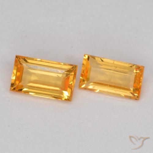 0.48 ct natürliche Tiefes Goldorange Saphir-Edelsteine, Baguette, VS