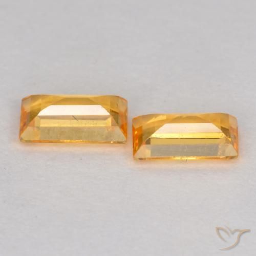 0.48 ct natürliche Tiefes Goldorange Saphir-Edelsteine, Baguette, VS