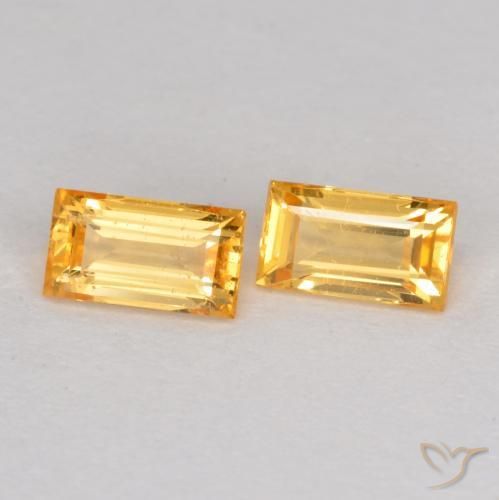 0.54 ct natürliche Orange-Gold Saphir-Edelsteine, Baguette, VS