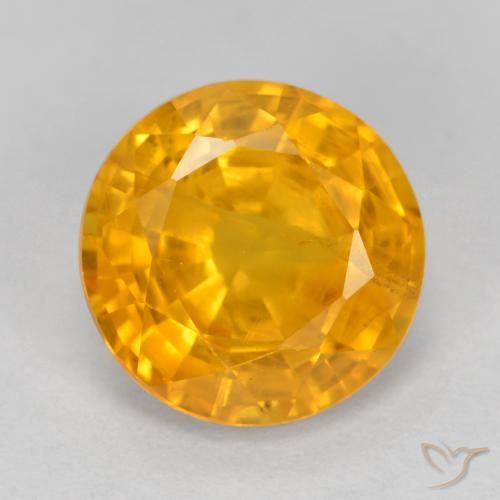 3.15ct Natürlicher Orange-Gold Saphir, Runden, VS-SI