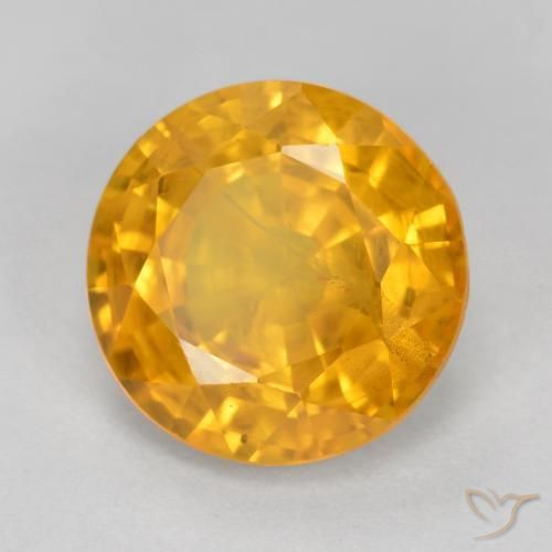 9,17 ctw natürlicher Orange-Gold Saphir, Runden, VS-SI