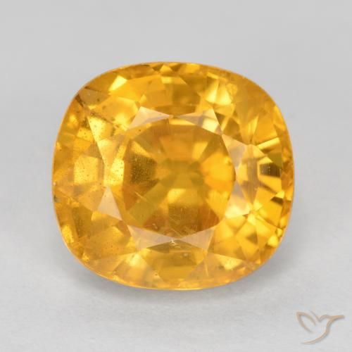 3.25ct Natürlicher Dunkelgolden Saphir, Kissen, VS-SI