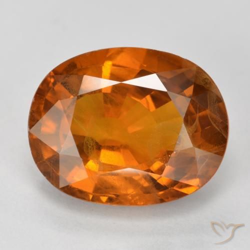 5.58ct Natürlicher tieforange Saphir, Oval, VS-SI