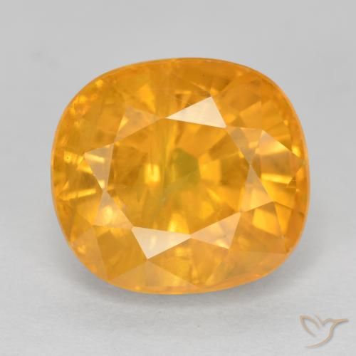 5.00ct Natürlicher Mittel-Hellorange Saphir, Kissen, VS-SI