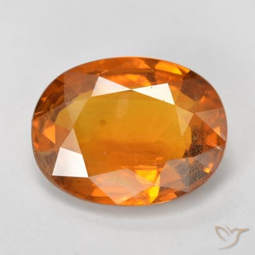 6.96ct Natürlicher rötlich-orange Saphir, Oval, VS-SI