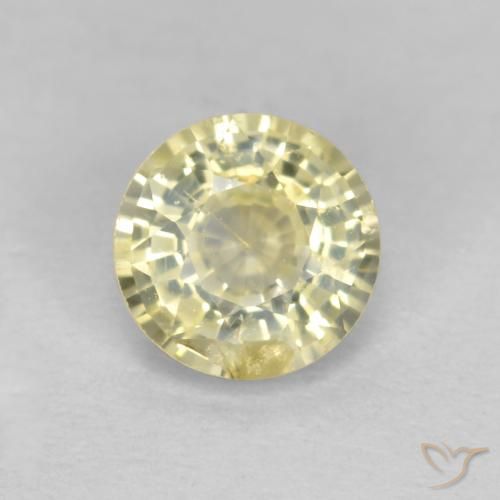0.47ct Natürlicher Blasses Gelb Saphir, Runden, VS