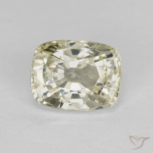 1.43ct Natürlicher Blasses Gelb Saphir, Kissen, VS