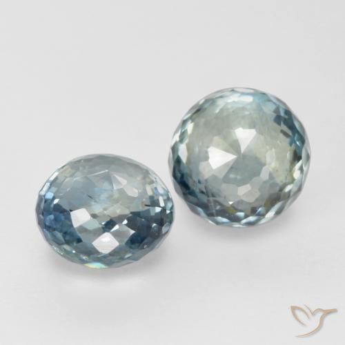 0.99 ct natürliche grün-blau Saphir-Edelsteine, Runden, VS